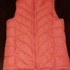 Girls Old Navy puffer vest, neon pink